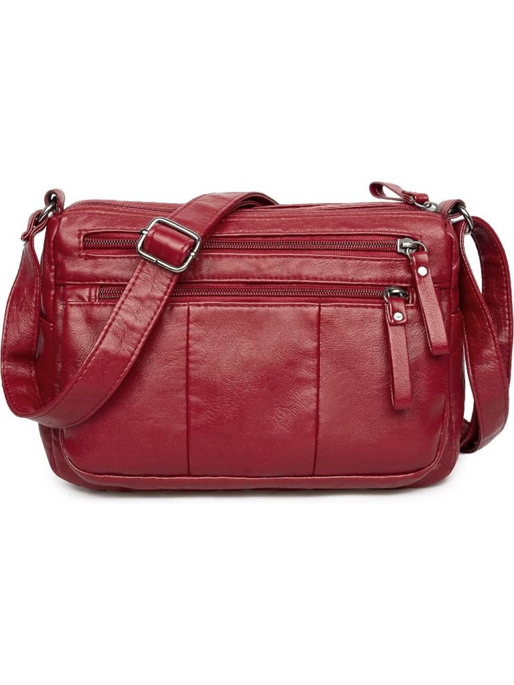 Women's Red Soft PU Leather Ladies Crossbody Purse Pocketbooks Shoulder Bag